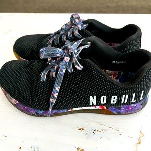 NOBULL Women's Size 8.5 Black Floral Trainers Low Sneaker